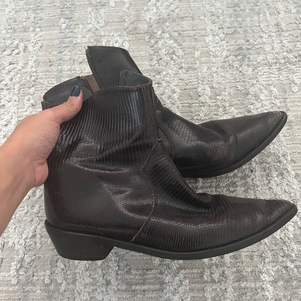 Free People Brown Leather Ankle Boots